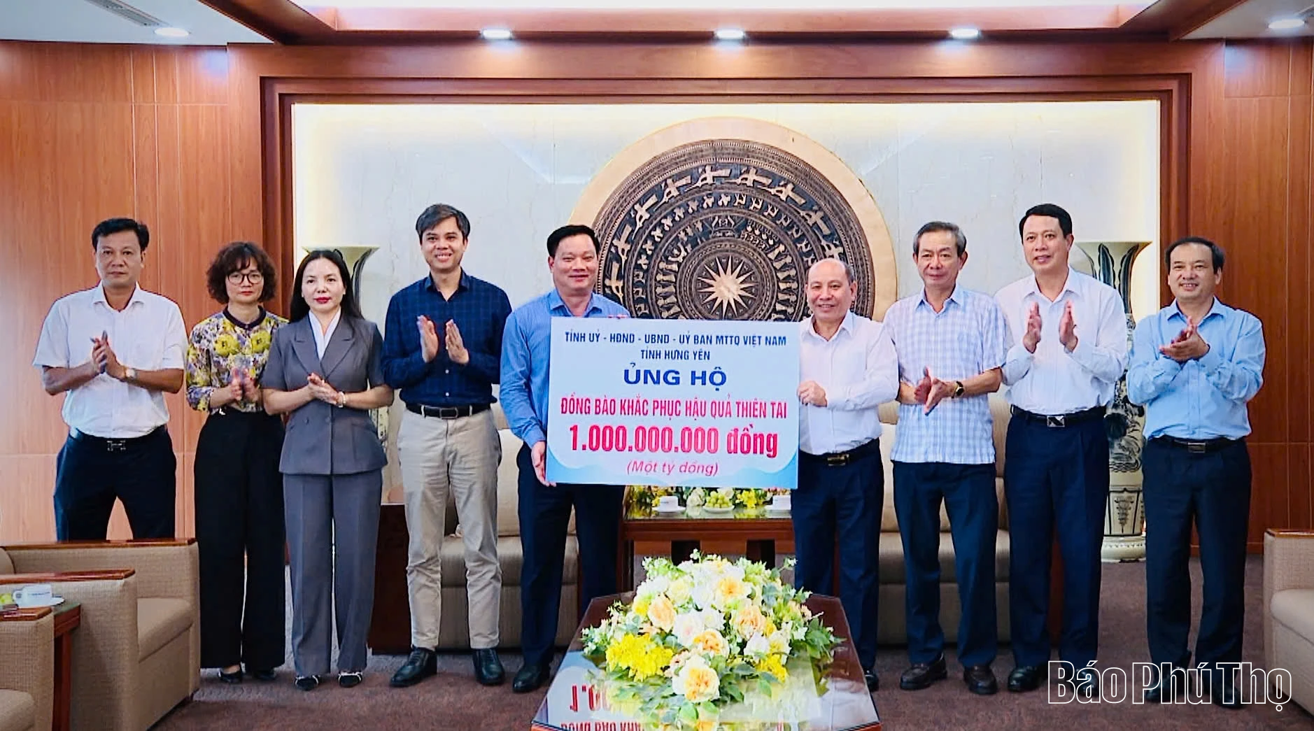 Tỉnh Hưng Yên hỗ trợ tỉnh Phú Thọ 1 tỷ đồng khắc phục hậu quả mưa lũ