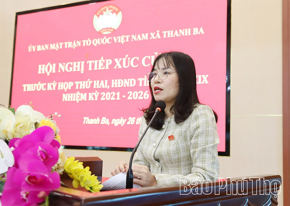 Đại biểu HĐND tỉnh tiếp xúc cử tri tại xã Thanh Ba