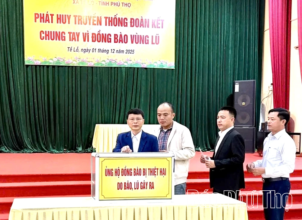 Xã Tề Lỗ chung tay ủng hộ đồng bào vùng lũ