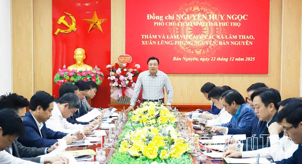 Phó Chủ tịch UBND tỉnh Nguyễn Huy Ngọc làm việc với các xã khu vực Phú Thọ cũ