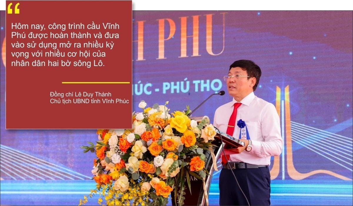 Khánh thành cầu Vĩnh Phú qua sông Lô nối tỉnh Phú Thọ và Vĩnh Phúc