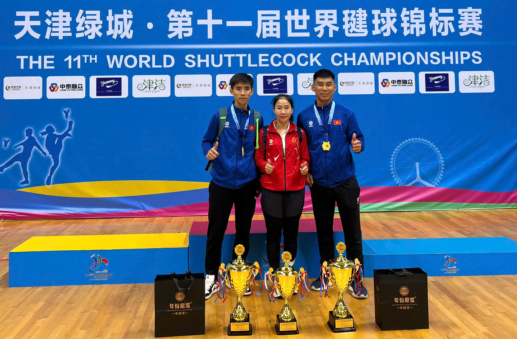 Phu Tho athletes win “double gold” at the 11th World Shuttlecock Championships