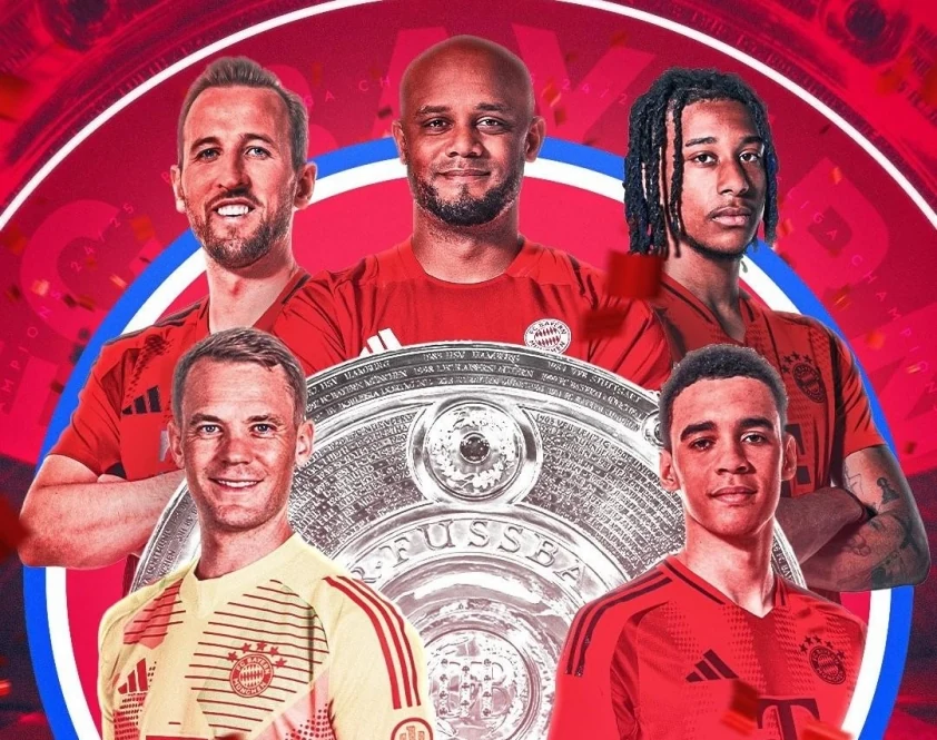 Bayern Munich vô địch Bundesliga 2024/25, Kane phá bỏ lời nguyền