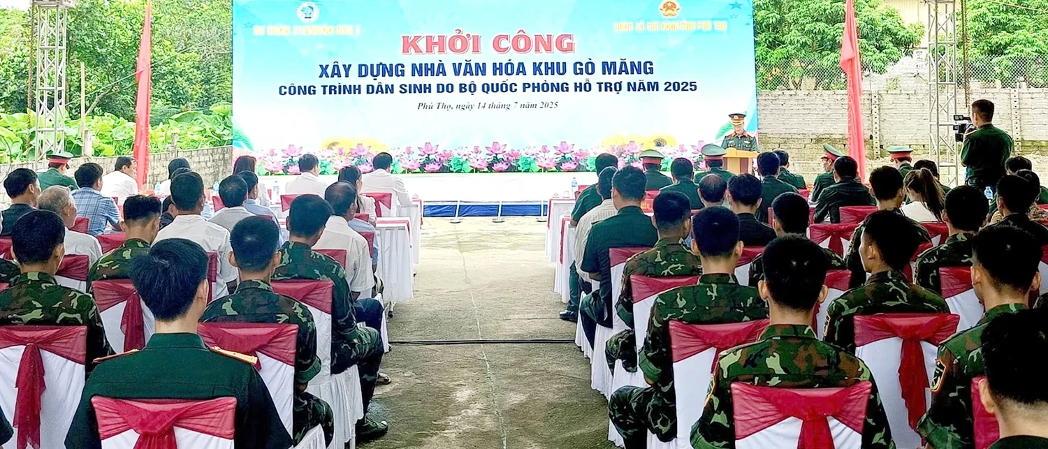 Sư đoàn 316 khởi công xây dựng Nhà văn hóa khu Gò Măng, xã Chí Đám, tỉnh Phú Thọ