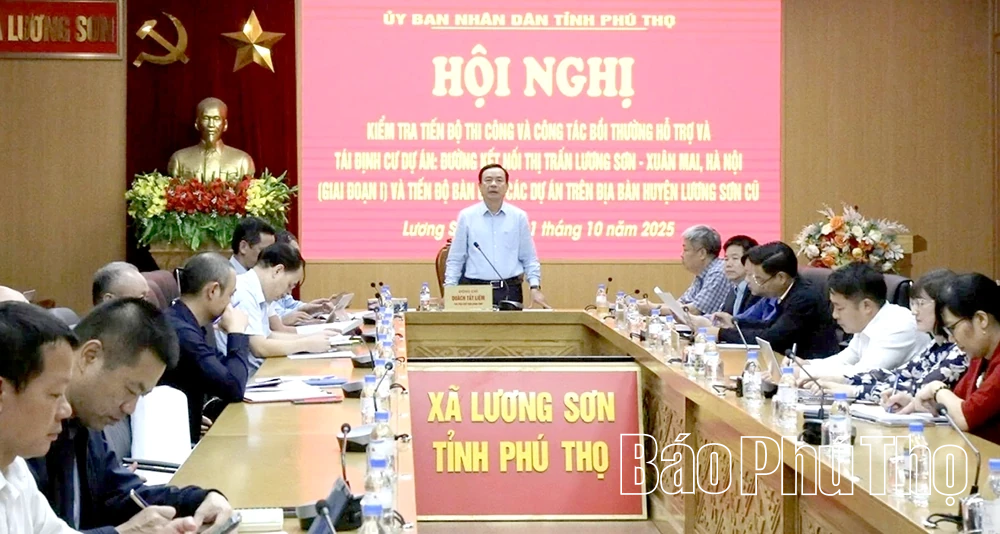 Phó Chủ tịch UBND tỉnh Quách Tất Liêm kiểm tra tiến độ Dự án đường kết nối thị trấn Lương Sơn - Xuân Mai