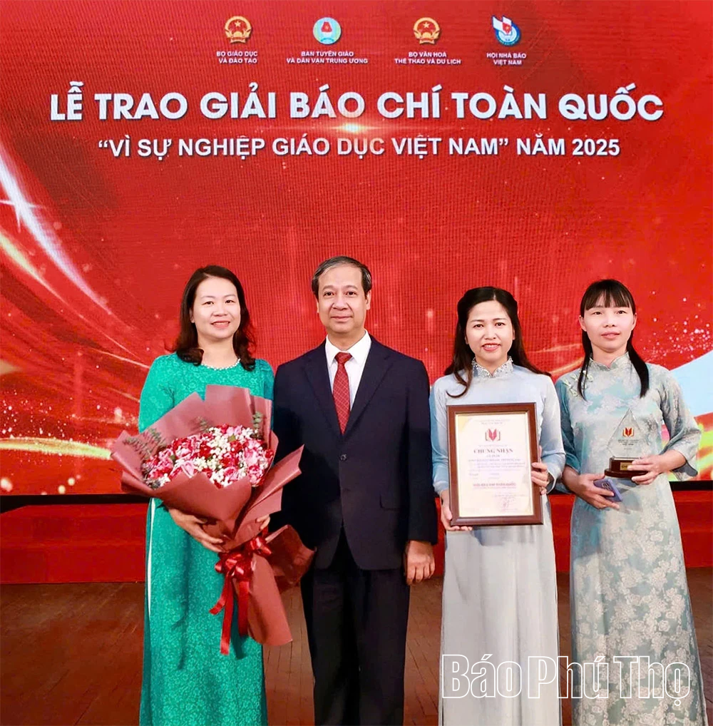 Báo và PT-TH Phú Thọ đoạt giải Nhì Giải Báo chí toàn quốc “Vì sự nghiệp Giáo dục Việt Nam” năm 2025