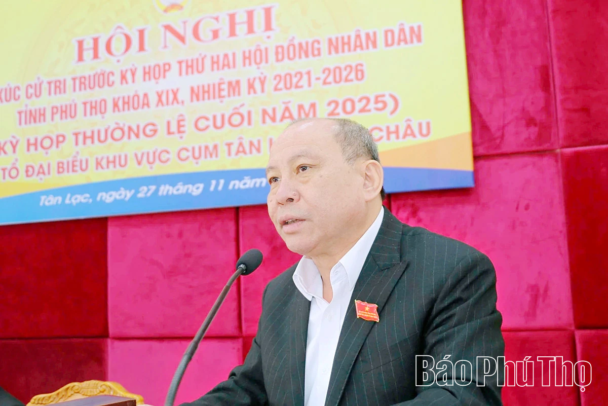 Tiếp xúc cử tri trước Kỳ họp thứ Hai, HĐND tỉnh tại cụm Tân Lạc, Mai Châu