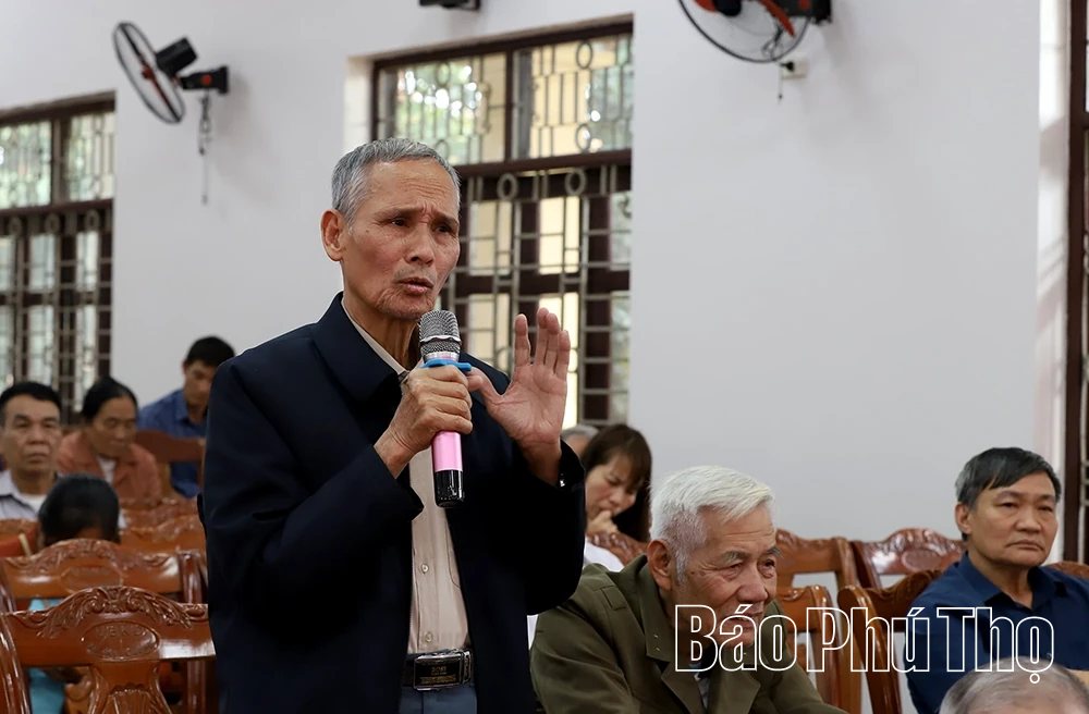 Ứng cử viên đại biểu HĐND tỉnh tiếp xúc cử tri tại xã Hy Cương