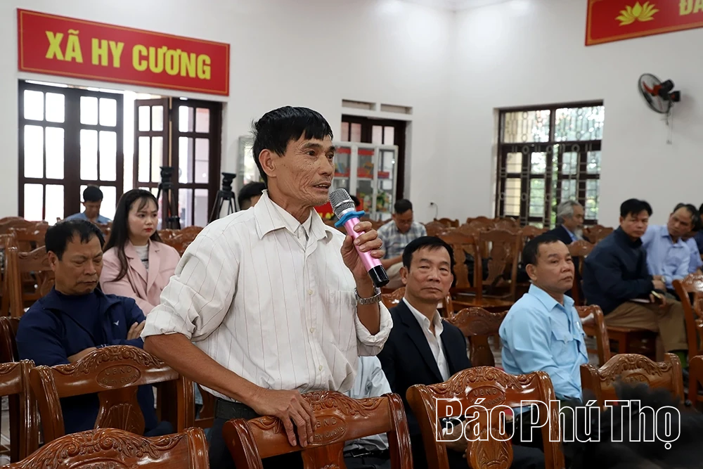 Ứng cử viên đại biểu HĐND tỉnh tiếp xúc cử tri tại xã Hy Cương