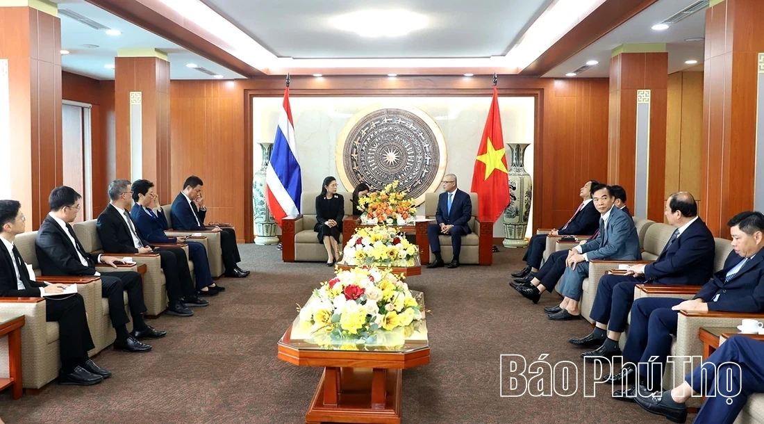 Phu Tho Provincial Party Secretary Receives the Ambassador of the Kingdom of Thailand to Vietnam