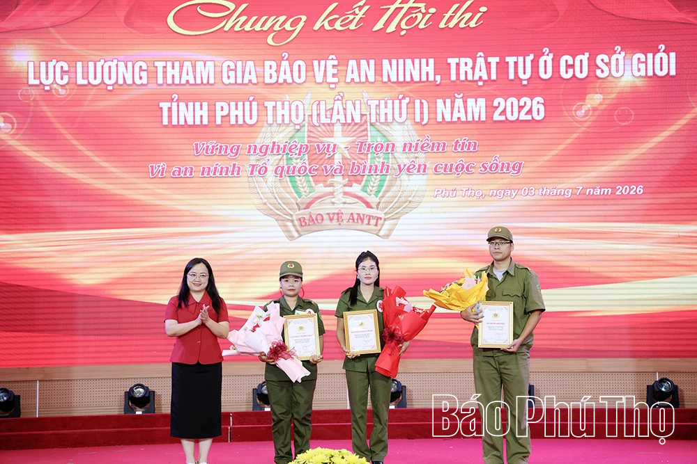 Hội thi lực lượng tham gia bảo vệ an ninh, trật tự ở cơ sở giỏi tỉnh Phú Thọ lần thứ I năm 2026 thành công tốt đẹp